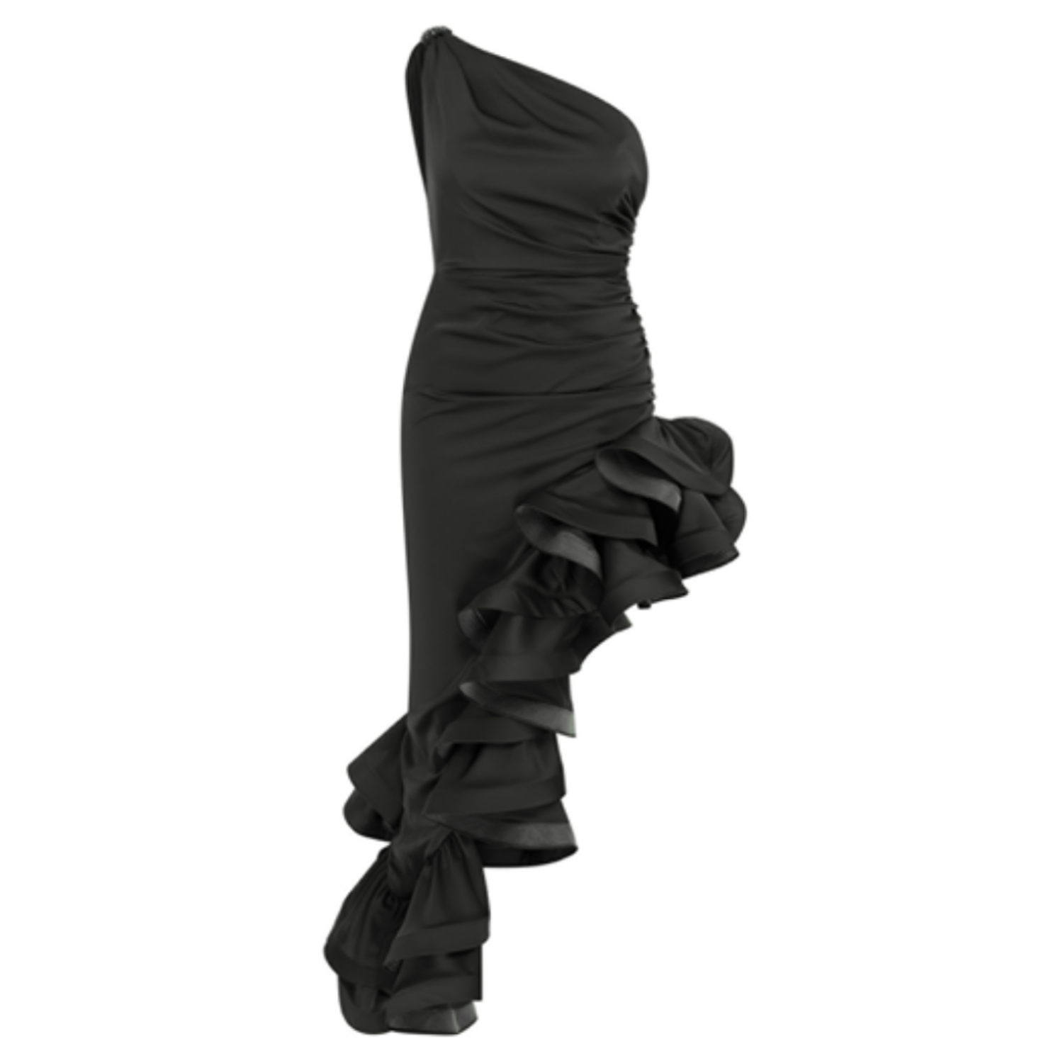 Iris Black Maxi Ruffled Dress bust2 Iris Black Maxi Ruffled Dress bust2